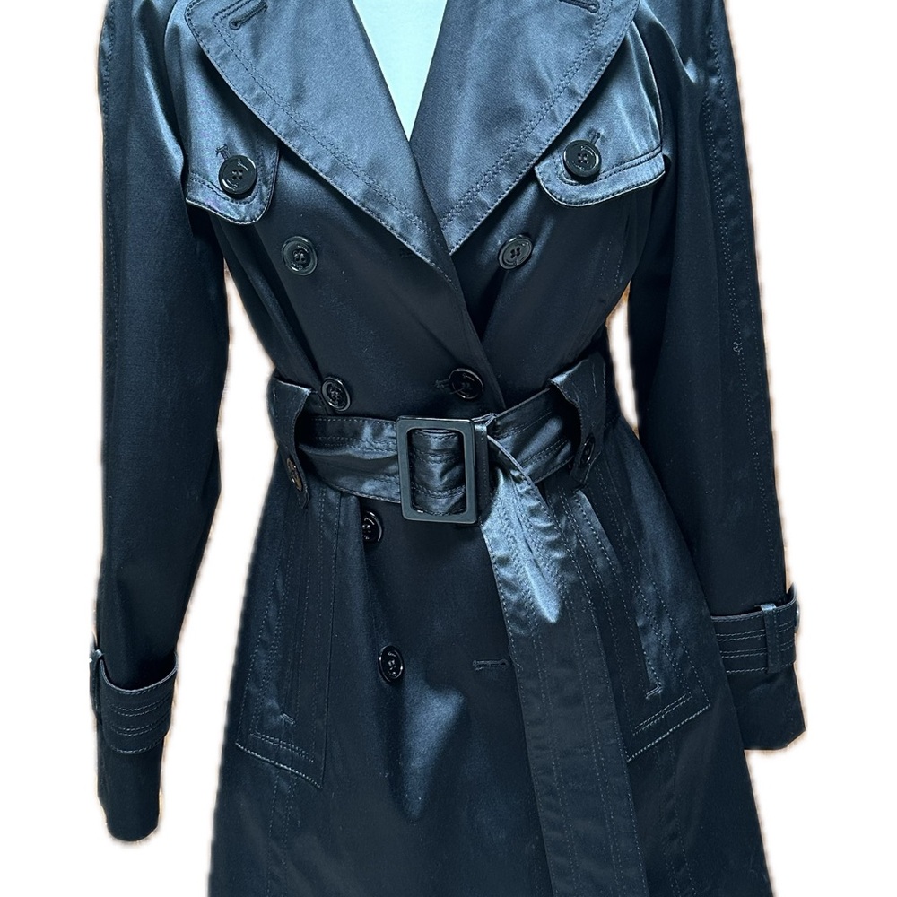 Women's Black Satin, lined Trench Coat, by Jessica Simpson